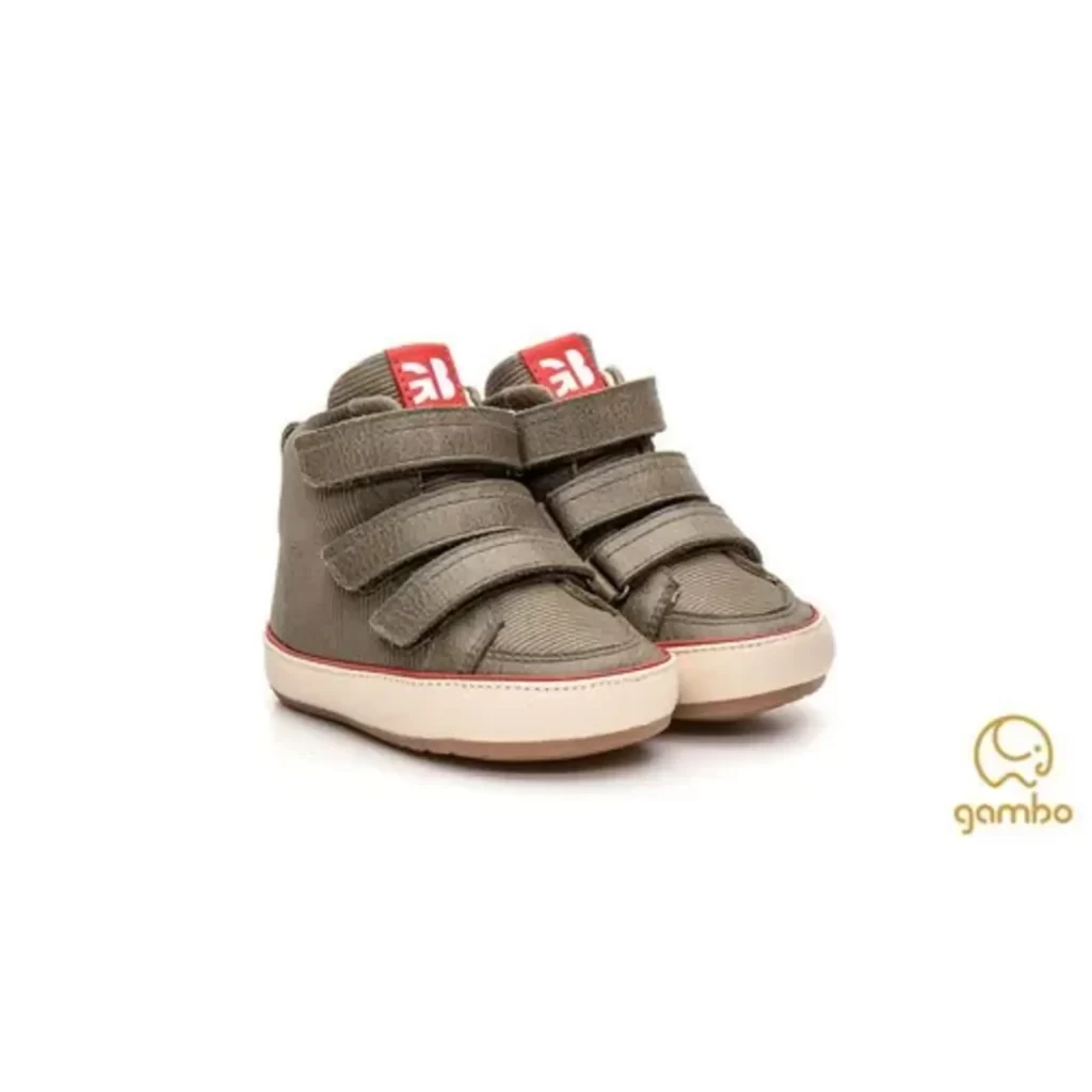 Foto da Bota Infantil com velcro Gambo Baby Napa Marrakesh na cor Alecrim.